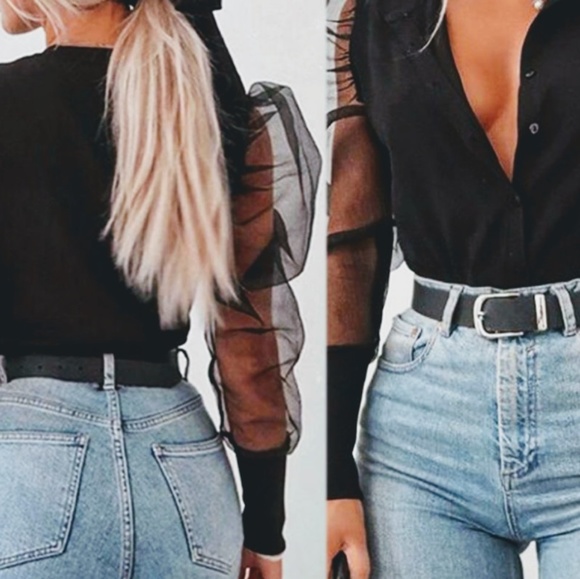 Sexy black button up - Picture 3 of 3